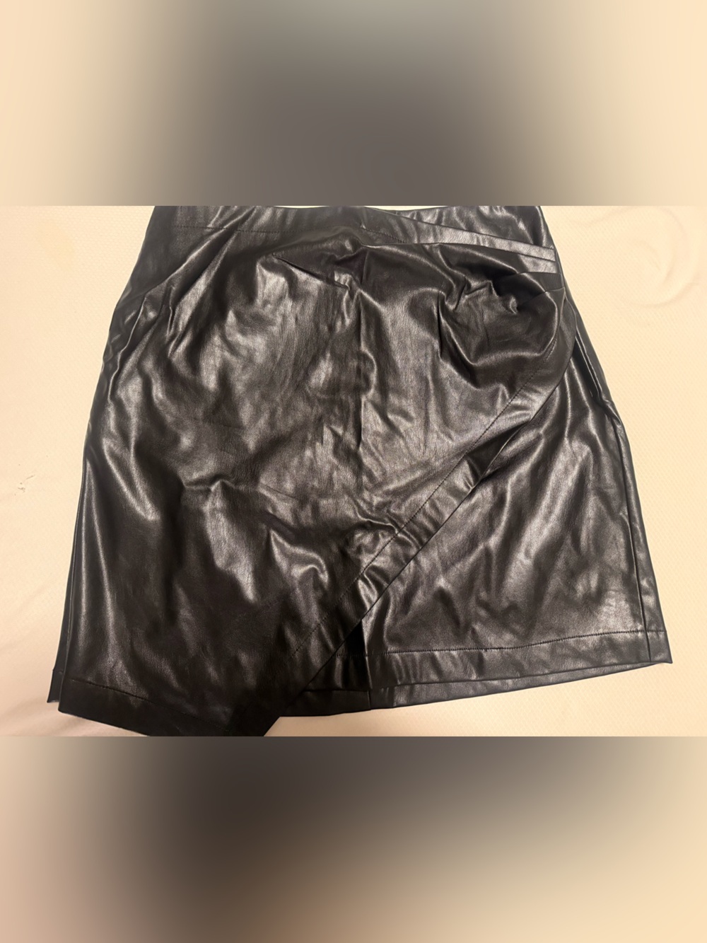 Nine West Black Faux Leather Mini Skirt